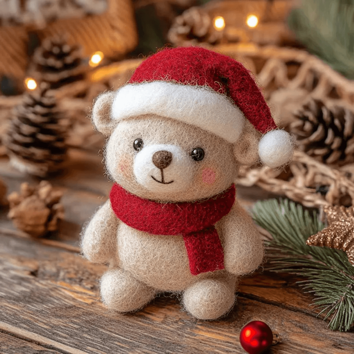 3 Inch Wool Felt bear