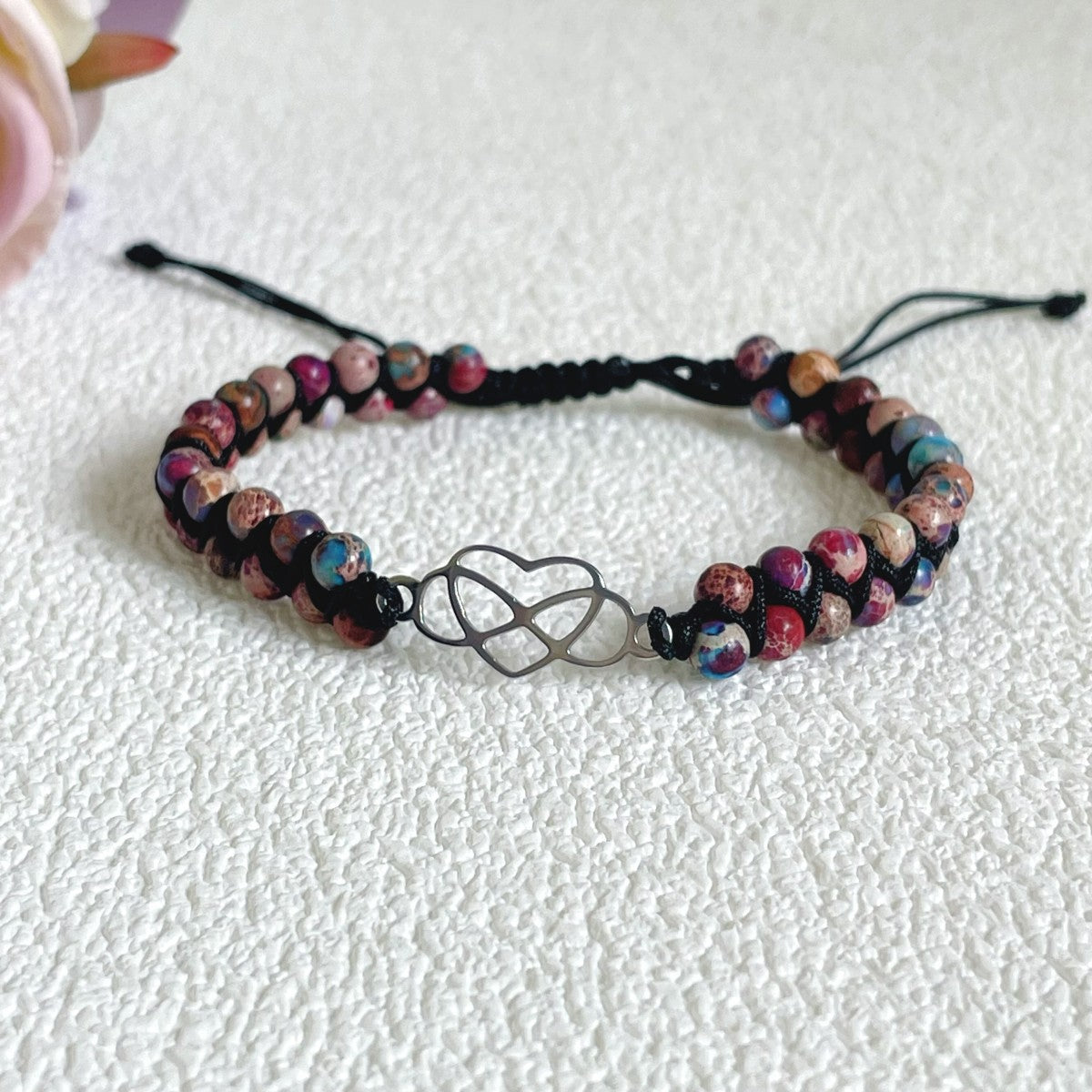 Adjustable Gemstone Beaded Bracelet