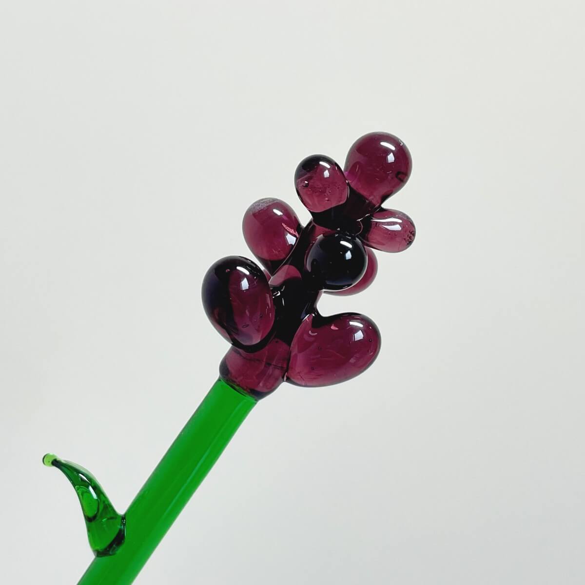 Handmade Floral Glass with Leaf