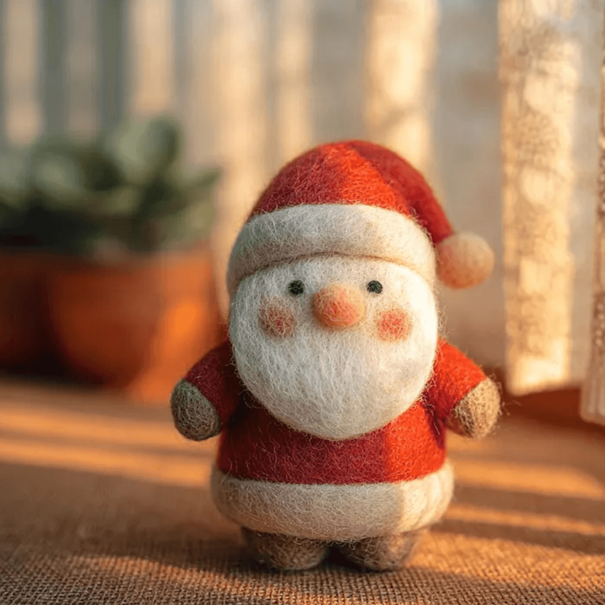 Handmade Needle Felted Santa