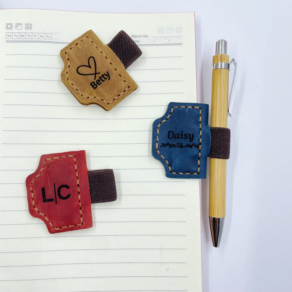 leather pen clip