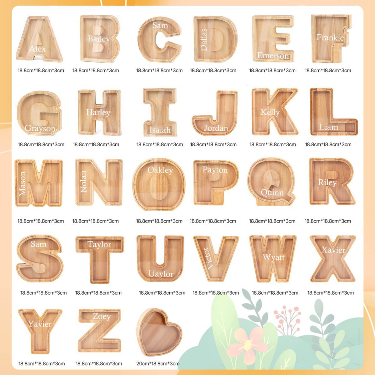 wooden letter piggy banks